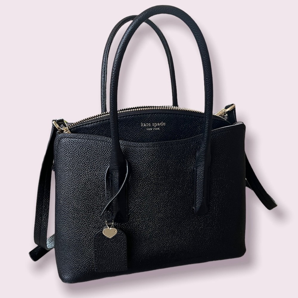 Genuine Kate Spade Satchel Crossbody Leather Bag - Black